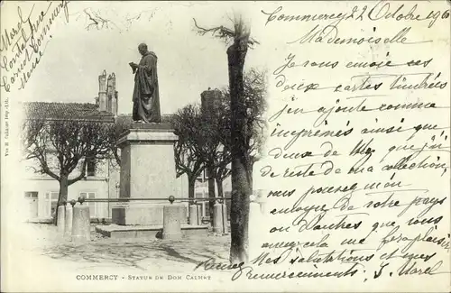 Ak Commercy Meuse, Statue de Dom Calmet