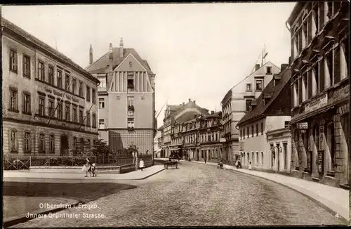 Ak Olbernhau im Erzgebirge, Innere Grünthaler Straße