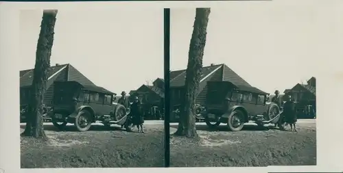 Stereo Foto Familie mit Automobil am Torfhaus
