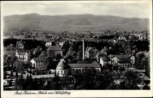 Ak Kudowa Zdrój Bad Kudowa Schlesien, Blick vom Schlossberg