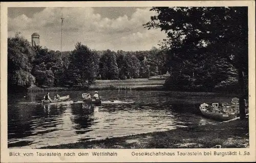 Ak Taurastein Burgstädt in Sachsen, Blick vom Taurastein nach dem Wetthain