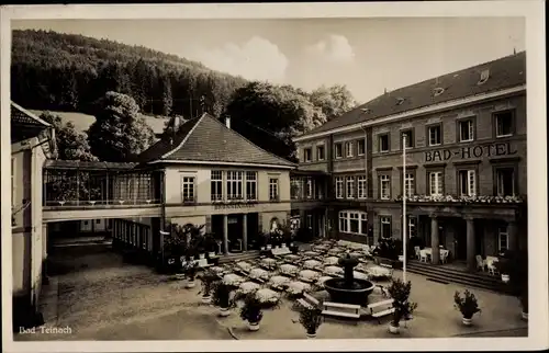 Ak Bad Teinach Zavelstein im Nordschwarzwald, Brunnenhaus, Bad Hotel, Restauration
