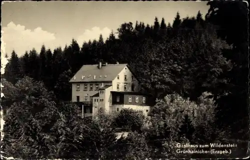 Ak Grünhainichen im Erzgebirge, Gasthaus zum Wildenstein