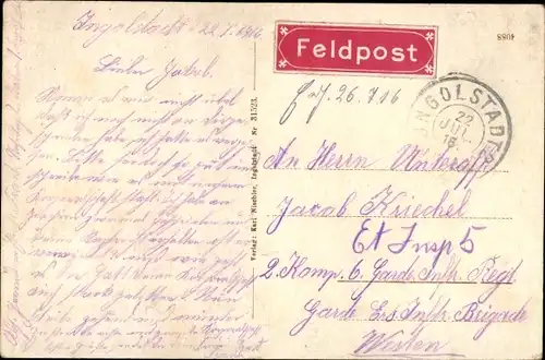 Ak Ingolstadt an der Donau Oberbayern, Harderstraße