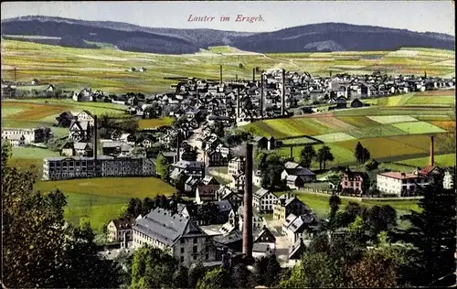 Ak Lauter Bernsbach im Erzgebirge Sachsen, Panorama vom Ort