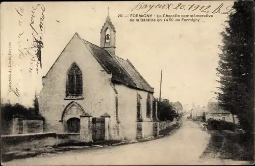 Ak Formigny Calvados, La Chapelle commemorative de la Bataille en 1450