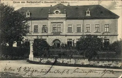 Ak Burkersdorf Frauenstein im Erzgebirge, Schule
