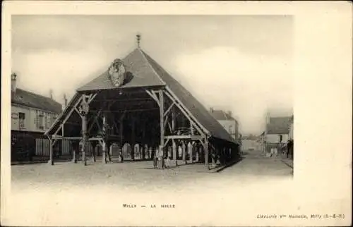 Ak Milly la Forêt Essonne, La Halle