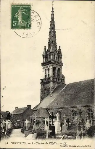 Ak Guiscriff Morbihan, Le Clocher de l'Eglise