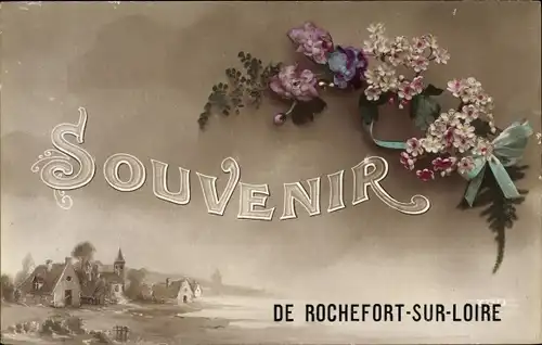 Künstler Ak Rochefort sur Loire Maine et Loire, Ortsansicht, Blumen