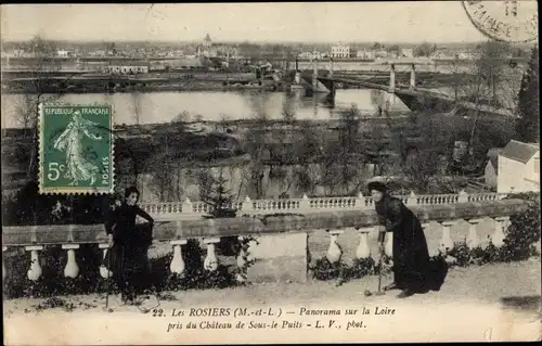 Ak Les Rosiers sur Loire Maine et Loire, Panorama pris du Chateau de Sous le Puits