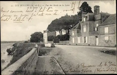 Ak Les Rosiers sur Loire Maine et Loire, Vue des Bords de la Loire et la Levee