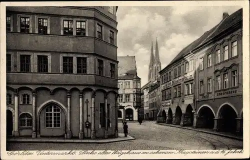 Ak Görlitz in der Lausitz, Untermarkt, altes Wagehaus, Hotel, Geschäft