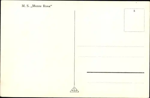 Ak Dampfschiff MS Monte Rosa, HSDG
