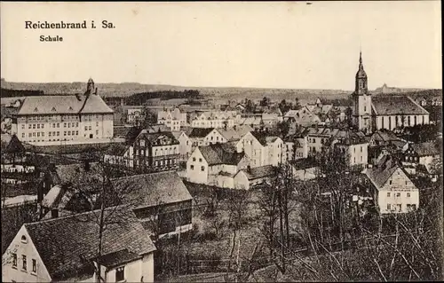 Ak Reichenbrand Chemnitz in Sachsen, Teilansicht, Schule