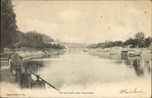 Ak Laval Mayenne, Vue du Laval prise d'Avesnieres