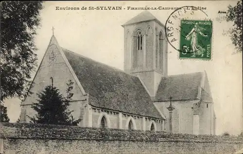 Ak Fierville la Campagne Calvados, L'Eglise