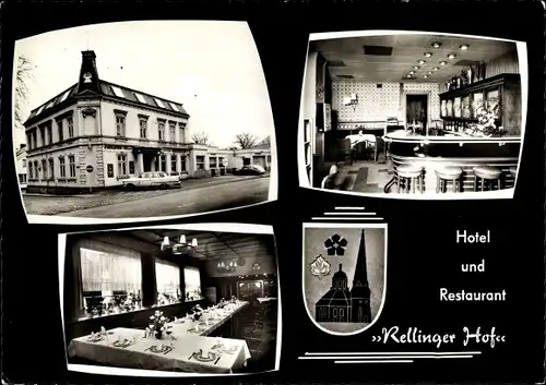 Ak Rellingen in Schleswig Holstein, Hotel Rellinger Hof, Inh. J. Schleßelmann, Innen und Außen