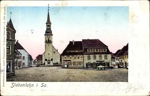 Leuchtfenster Ak Siebenlehn Großschirma im Kreis Mittelsachsen, Markt, Kirche