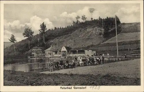 Ak Gornsdorf im Erzgebirge, Naturbad, Freibad