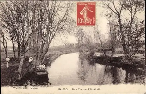 Ak Maisse Essonne, Une Vue sur l'Essonnes