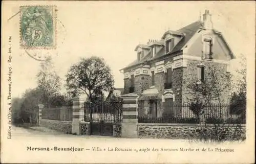 Ak Morsang Beausejour Essonne, Villa La Roseraie, angle des Avenues Marthe et de la Princesse