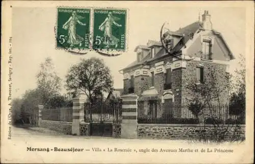 Ak Morsang Beausejour Essonne, Villa La Roseraie, angle des Avenues Marthe et de la Princesse