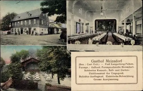 Ak Meinsdorf Langenberg Callenberg in Sachsen, Gasthof von Curt Veit
