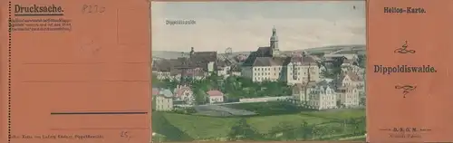 Klapp Leporello Ak Dippoldiswalde im Erzgebirge, Panorama, Kirche