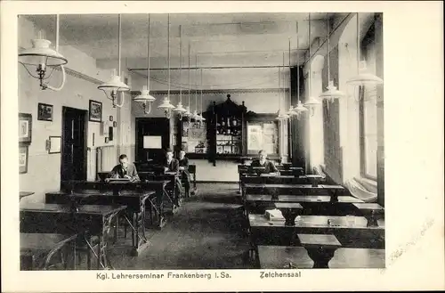 Ak Frankenberg an der Zschopau, Kgl. Lehrerseminar, Zeichensaal, Innenansicht