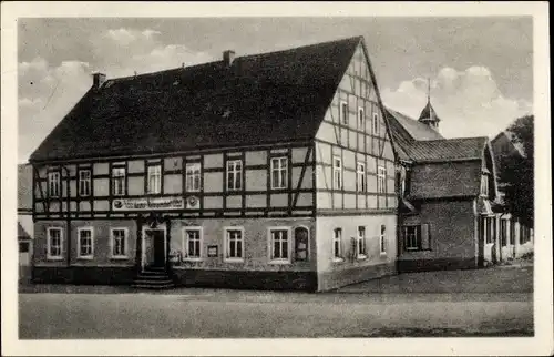 Ak Hartmannsdorf Reichenau im Erzgebirge, Partie am Gasthof Hartmannsdorf