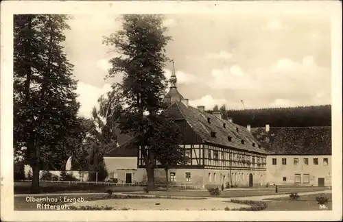 Ak Olbernhau im Erzgebirge, Partie am Rittergut