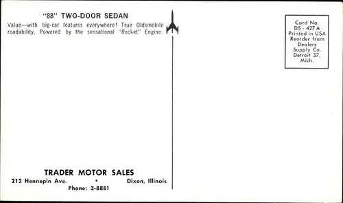 Ak 88 Two Door Sedan, Oldsmobile, Trader Motor Sales Dixon Illinois