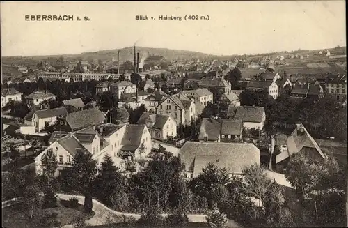 Ak Ebersbach Neugersdorf Sachsen, Blick vom Hainberg über die Dächer der Stadt