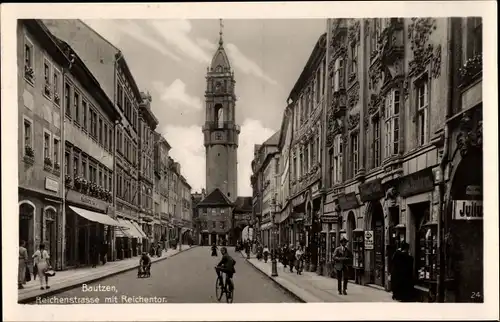 Ak Bautzen in der Oberlausitz, Reichenstraße, Reichentor