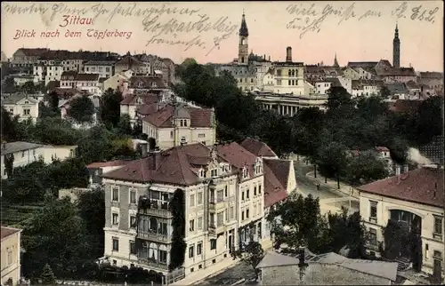 Ak Zittau in der Oberlausitz, Blick nach dem Töpferberg