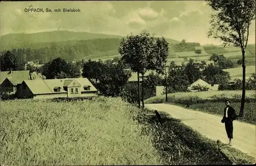 Ak Oppach in der Oberlausitz, Teilansicht mit Bieleboh