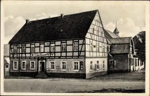 Ak Hartmannsdorf Reichenau im Erzgebirge, Partie am Gasthof Hartmannsdorf, Inh. Kurt Hartmann