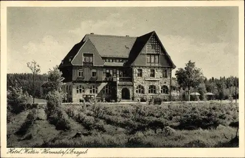 Ak Hermsdorf im Erzgebirge, Hotel Wettin, Bes. Richard Rehn