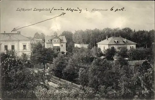 Ak Dresden Nord Langebrück, Albertstraße, Villen