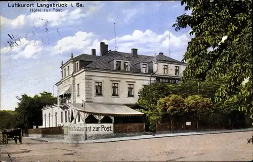 Ak Dresden Nord Langebrück, Hotel zur Post