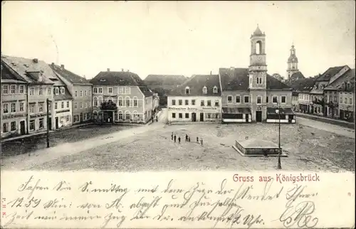 Ak Königsbrück in der Oberlausitz, Blick auf den Marktplatz