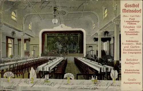 Ak Meinsdorf Callenberg Sachsen, Gasthof mit Ballsaal, Bes. Curt Veit