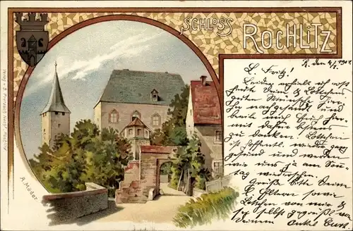 Künstler Ak Mäder, A., Rochlitz an der Mulde, Blick auf das Schloss