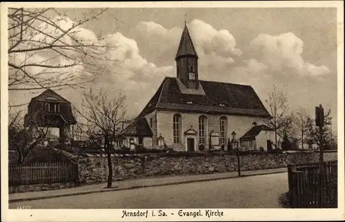 Ak Arnsdorf Sachsen, Evangelische Kirche