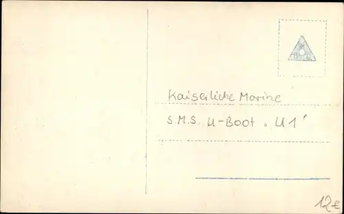 Ak Deutsches U Boot, SM U 1, Kaiserliche Marine