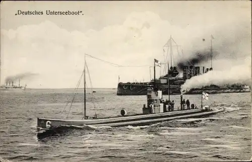Ak Deutsches U Boot, SM U 6, Deutsches Kriegsschiff, Schlachtkreuzer, Kaiserliche Marine