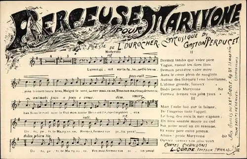 Lied Ak Berceuse pour Maryvone, L. Durocher, Gaston Perducet