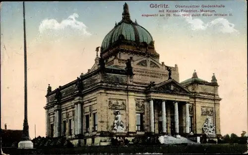 Ak Görlitz in der Lausitz, Gedenkhalle mit Kaiser Friedrich Museum