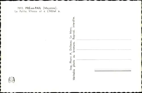 Ak Pré en Pail Mayenne, La Petite Vitesse et l'Hotel